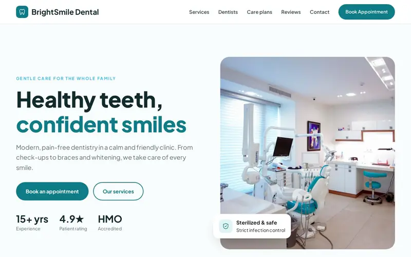 Dental clinic website design
