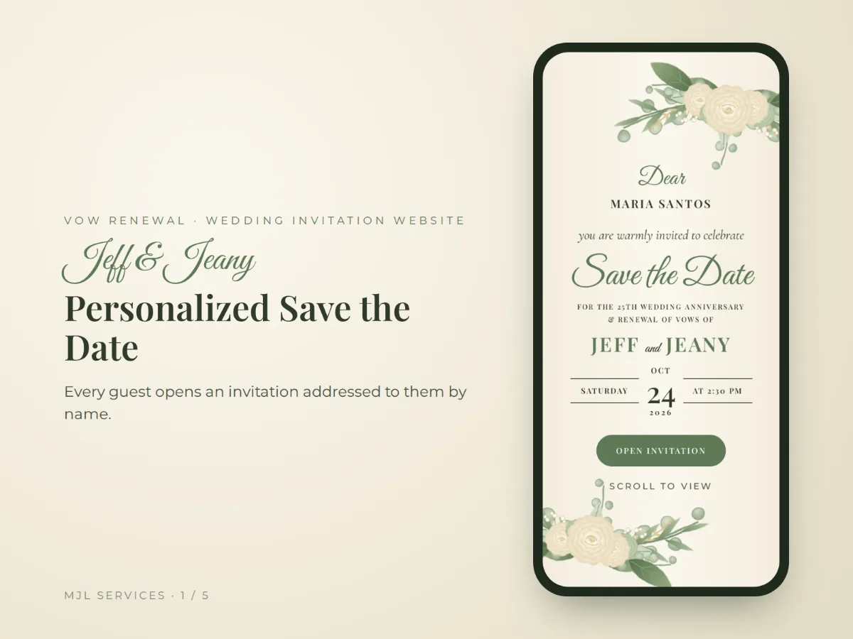 Wedding invitation website template